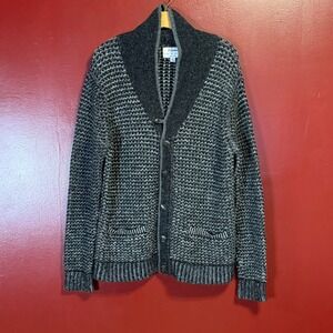 Rag & Bone Neiman Marcus Wool Cardigan Sweater Size L Gray Eclectic Grandpa